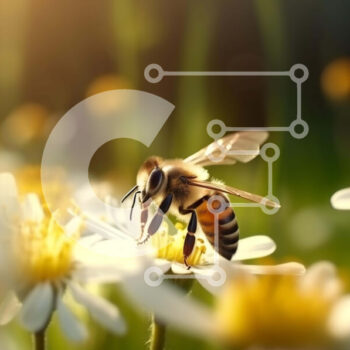 Intra Συλλεκτικό Ξύλινο Παζλ Plywood 4mm - Bee on Daisy Flowers Σε Ξύλινο Κουτί - Διαστάσεις: 10x10 cm – 25 κομμάτια - Image 1