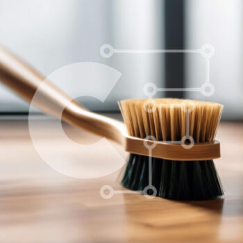 Intra Συλλεκτικό Ξύλινο Παζλ Plywood  4mm - Ξύλινη βούρτσα σε ανοιχτό ξύλινο πάτωμα Σε Ξύλινο Κουτί - Διαστάσεις Puzzle: 10x10 cm – 25 κομμάτια - Image 1