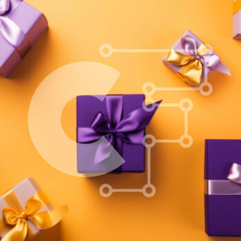 Intra Συλλεκτικό Ξύλινο Παζλ Plywood  4mm - Πολύχρωμα κουτιά δώρων σε πορτοκαλί φόντο Σε Ξύλινο Κουτί - Διαστάσεις Puzzle: 10x10 cm – 25 κομμάτια - Image 1