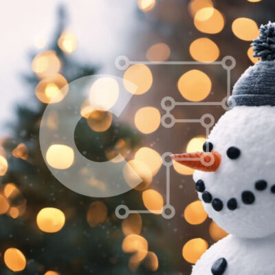 Intra Συλλεκτικό Ξύλινο Παζλ Plywood  4mm - Διακόσμηση χιονάνθρωπου και χριστουγεννιάτικου δέντρου Σε Ξύλινο Κουτί - Διαστάσεις: 10x10 cm – 25 κομμάτια - Image 1