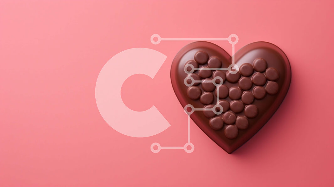 Intra Συλλεκτικό Ξύλινο Παζλ Plywood  4mm - Μπάρα σοκολάτας σε σχήμα καρδιάς σε ροζ φόντο Σε Ξύλινο Κουτί - Διαστάσεις Puzzle: 10x10 cm – 25 κομμάτια