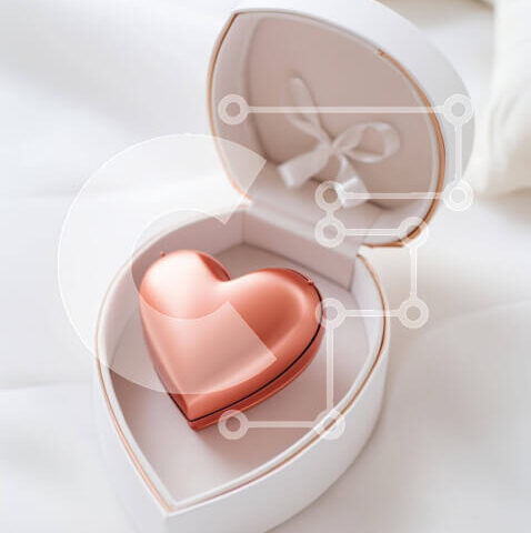 Intra Συλλεκτικό Ξύλινο Παζλ Plywood 4mm - Κουτί σε σχήμα καρδιάς στο κρεβάτι Σε Ξύλινο Κουτί - Διαστάσεις Puzzle: 10x10 cm – 25 κομμάτια - Image 1