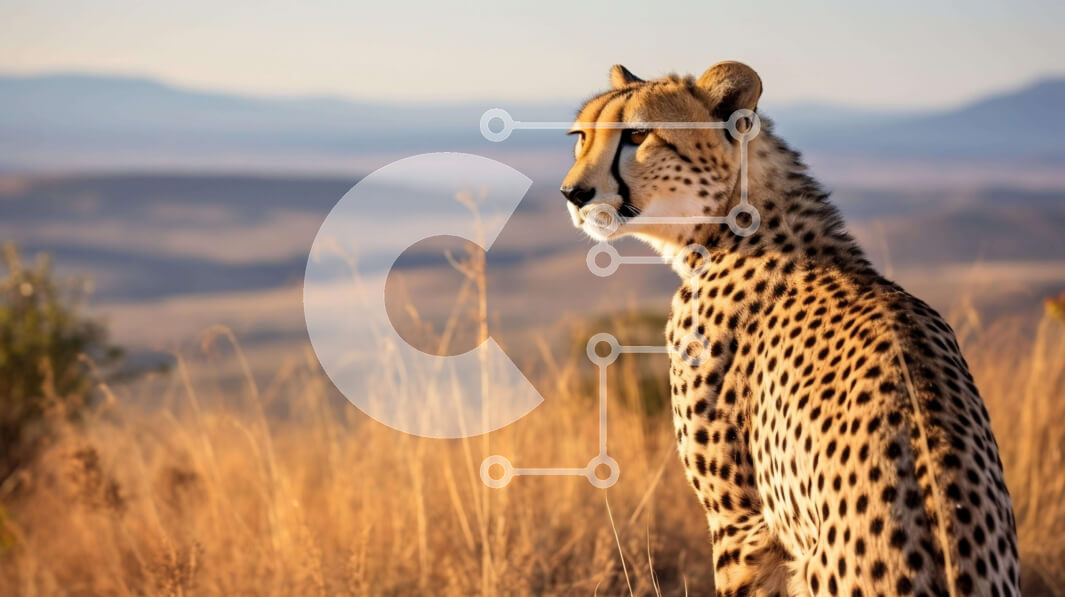 Intra Συλλεκτικό Ξύλινο Παζλ Plywood  4mm - Τσίτα που στέκεται σε ένα χορταριασμένο χωράφι Σε Ξύλινο Κουτί - Διαστάσεις: 10x10 cm – 25 κομμάτια