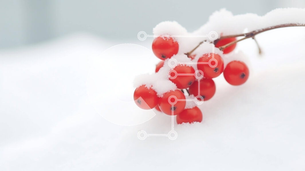 Intra Συλλεκτικό Ξύλινο Παζλ Plywood  4mm - Χιονισμένο κλαδί με κόκκινα μούρα Σε Ξύλινο Κουτί - Διαστάσεις: 10x10 cm – 25 κομμάτια