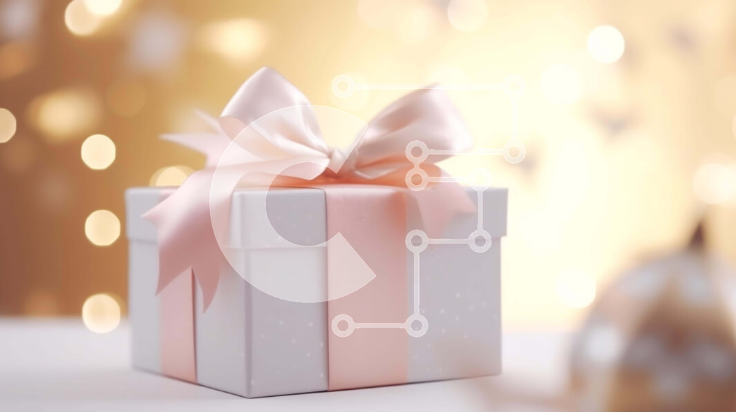 Intra Συλλεκτικό Ξύλινο Παζλ Plywood  4mm - Λευκό κουτί δώρου με ροζ κορδέλες και φωτάκια Σε Ξύλινο Κουτί - Διαστάσεις: 10x10 cm – 25 κομμάτια