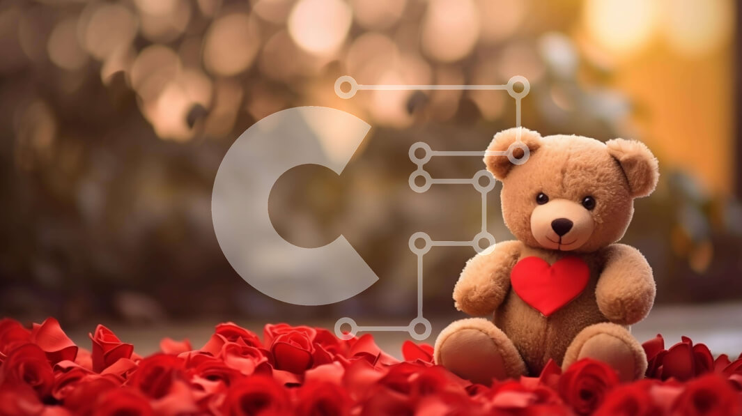 Intra Συλλεκτικό Ξύλινο Παζλ Plywood  4mm - Το αρκουδάκι του Αγίου Βαλεντίνου στα κόκκινα τριαντάφυλλα Σε Ξύλινο Κουτί - Διαστάσεις: 10x10 cm – 25 κομμάτια