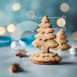 Intra Συλλεκτικό Ξύλινο Παζλ Plywood  4mm - Διακόσμηση μπισκότων διακοπών σε ένα κομψό τραπέζι Σε Ξύλινο Κουτί - Διαστάσεις: 10x10 cm – 25 κομμάτια