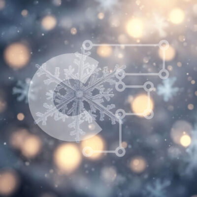 Intra Συλλεκτικό Ξύλινο Παζλ Plywood  4mm - Νιφάδα χιονιού σε πρώτο πλάνο με πολλές άλλες νιφάδες χιονιού στο βάθος Σε Ξύλινο Κουτί - Διαστάσεις Puzzle: 10x10 cm – 25 κομμάτια - Image 1