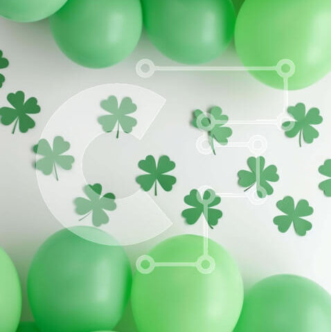 Intra Συλλεκτικό Ξύλινο Παζλ Plywood  4mm - Διακόσμηση με μπαλόνι για την ημέρα του Αγίου Πατρικίου Σε Ξύλινο Κουτί - Διαστάσεις: 10x10 cm – 25 κομμάτια - Image 1