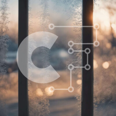 Intra Συλλεκτικό Ξύλινο Παζλ Plywood  4mm - Παγωμένο παράθυρο με το φως του ήλιου και το χιονισμένο τοπίο Σε Ξύλινο Κουτί - Διαστάσεις: 10x10 cm – 25 κομμάτια - Image 1