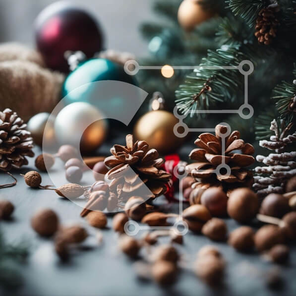 Intra Συλλεκτικό Ξύλινο Παζλ Plywood  4mm - Εορταστικό χριστουγεννιάτικο δέντρο με στολίδια και κορδέλα Σε Ξύλινο Κουτί - Διαστάσεις: 10x10 cm – 25 κομμάτια