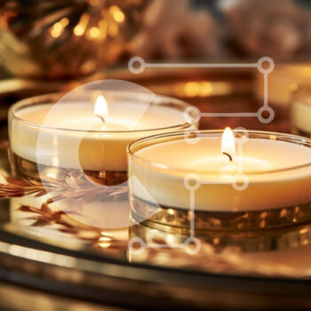 Intra Συλλεκτικό Ξύλινο Παζλ Plywood  4mm - Αναμμένα κεριά στο δίσκο Σε Ξύλινο Κουτί - Διαστάσεις: 10x10 cm – 25 κομμάτια - Image 1