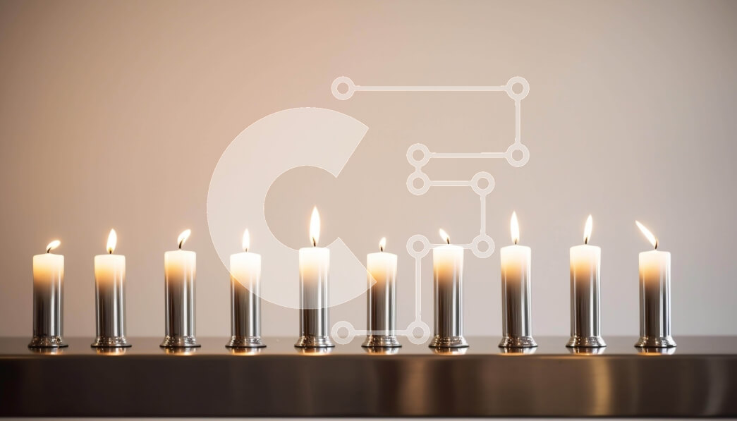 Intra Συλλεκτικό Ξύλινο Παζλ Plywood  4mm - Κεριά σε σχήμα τριφυλλιού οκτώ φύλλων για το Χανουκά, τα Χριστούγεννα ή την Κουάνζα Σε Ξύλινο Κουτί - Διαστάσεις: 10x10 cm – 25 κομμάτια