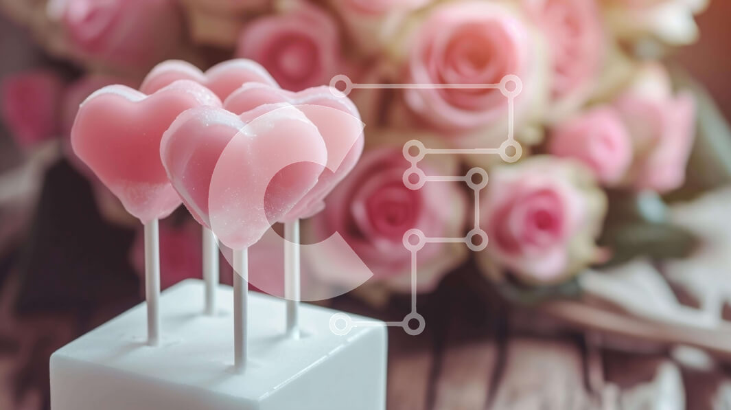 Intra Συλλεκτικό Ξύλινο Παζλ Plywood  4mm - Λευκός κύβος του Αγίου Βαλεντίνου με γλειφιτζούρια και τριαντάφυλλα σε σχήμα καρδιάς Σε Ξύλινο Κουτί - Διαστάσεις: 10x10 cm – 25 κομμάτια