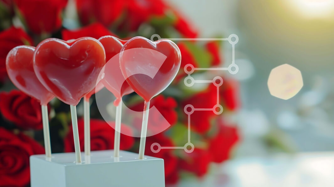 Intra Συλλεκτικό Ξύλινο Παζλ Plywood  4mm - Γλειφιτζούρια για την ημέρα του Αγίου Βαλεντίνου με κόκκινα τριαντάφυλλα Σε Ξύλινο Κουτί - Διαστάσεις: 10x10 cm – 25 κομμάτια