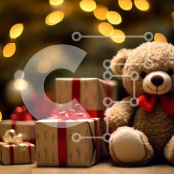 Intra Συλλεκτικό Ξύλινο Παζλ Plywood  4mm - Αρκουδάκι με κουτιά δώρων και χριστουγεννιάτικο δέντρο Σε Ξύλινο Κουτί - Διαστάσεις Puzzle: 10x10 cm – 25 κομμάτια - Image 1