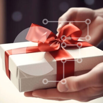 Intra Συλλεκτικό Ξύλινο Παζλ Plywood  4mm - Άτομο που κρατά ανοιχτό λευκό κουτί δώρου με κόκκινη κορδέλα Σε Ξύλινο Κουτί - Διαστάσεις Puzzle: 10x10 cm – 25 κομμάτια - Image 1