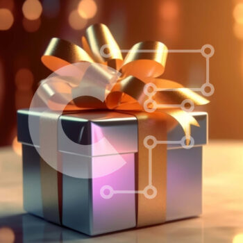 Intra Συλλεκτικό Ξύλινο Παζλ Plywood  4mm - Ασημένιο κουτί δώρου με χρυσή κορδέλα σε φωτιζόμενο τραπέζι Σε Ξύλινο Κουτί - Διαστάσεις Puzzle: 10x10 cm – 25 κομμάτια - Image 1