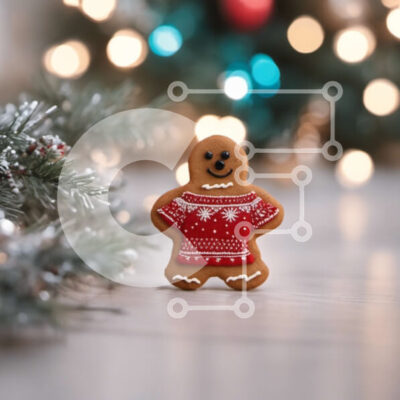 Intra Συλλεκτικό Ξύλινο Παζλ Plywood  4mm - Άνδρας με μελόψωμο σε ένα εορταστικό τραπέζι Σε Ξύλινο Κουτί - Διαστάσεις: 10x10 cm – 25 κομμάτια - Image 1