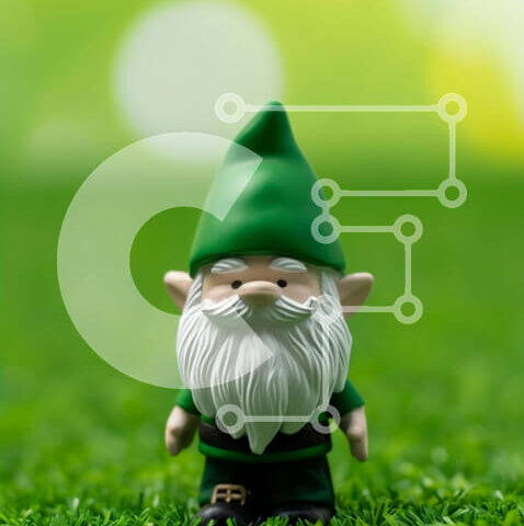 Intra Συλλεκτικό Ξύλινο Παζλ Plywood 4mm - Παιχνίδι διακοπών Gnome στο πράσινο γρασίδι Σε Ξύλινο Κουτί - Διαστάσεις Puzzle: 10x10 cm – 25 κομμάτια - Image 1