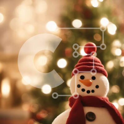 Intra Συλλεκτικό Ξύλινο Παζλ Plywood 4mm - Χιονάνθρωπος και χριστουγεννιάτικο δέντρο με εορταστικές διακοσμήσεις Σε Ξύλινο Κουτί - Διαστάσεις: 10x10 cm – 25 κομμάτια - Image 1