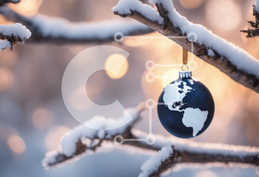 Intra Συλλεκτικό Ξύλινο Παζλ Plywood  4mm - Χιονισμένο κλαδί δέντρου με γήινο στολίδι Σε Ξύλινο Κουτί - Διαστάσεις: 10x10 cm – 25 κομμάτια