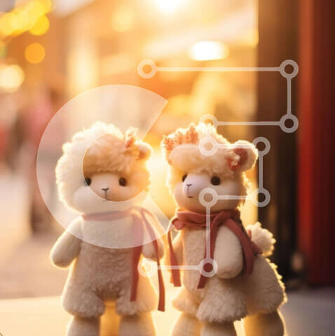 Intra Συλλεκτικό Ξύλινο Παζλ Plywood  4mm - Γεμιστά ζώα σε πεζοδρόμιο με ανοιχτή βιτρίνα Σε Ξύλινο Κουτί - Διαστάσεις Puzzle: 10x10 cm – 25 κομμάτια - Image 1