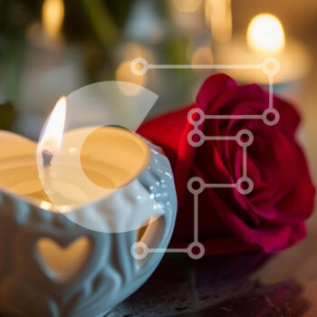 Intra Συλλεκτικό Ξύλινο Παζλ Plywood  4mm - Ρομαντικό κερί σε σχήμα καρδιάς στο τραπέζι Σε Ξύλινο Κουτί - Διαστάσεις Puzzle: 10x10 cm – 25 κομμάτια - Image 1