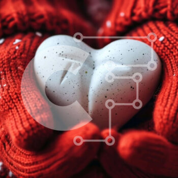 Intra Συλλεκτικό Ξύλινο Παζλ Plywood  4mm - Αντικείμενο σε σχήμα καρδιάς σε κόκκινα πλεκτά γάντια Σε Ξύλινο Κουτί - Διαστάσεις Puzzle: 10x10 cm – 25 κομμάτια - Image 1