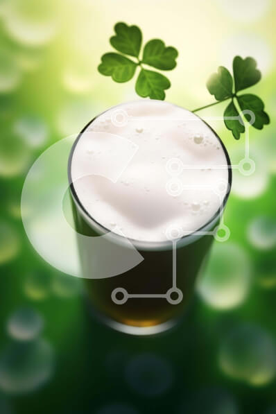 Intra Συλλεκτικό Ξύλινο Παζλ Plywood  4mm - Μπύρα του Αγίου Πατρικίου με φύλλα τριφυλλιού Σε Ξύλινο Κουτί - Διαστάσεις: 10x10 cm – 25 κομμάτια