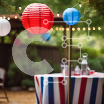 Intra Συλλεκτικό Ξύλινο Παζλ Plywood  4mm - Τραπέζι με πατριωτικό θέμα με χάρτινα φανάρια Σε Ξύλινο Κουτί - Διαστάσεις Puzzle: 10x10 cm – 25 κομμάτια - Image 1