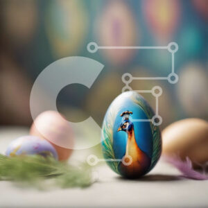 Intra Συλλεκτικό Ξύλινο Παζλ Plywood  4mm - Πολύχρωμα πασχαλινά αυγά με σχέδιο παγωνιού Σε Ξύλινο Κουτί - Διαστάσεις: 10x10 cm – 25 κομμάτια