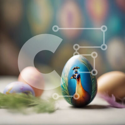 Intra Συλλεκτικό Ξύλινο Παζλ Plywood  4mm - Πολύχρωμα πασχαλινά αυγά με σχέδιο παγωνιού Σε Ξύλινο Κουτί - Διαστάσεις: 10x10 cm – 25 κομμάτια - Image 1