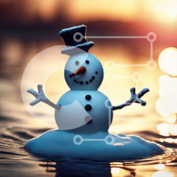 Intra Συλλεκτικό Ξύλινο Παζλ Plywood  4mm - Χειμερινός χιονάνθρωπος με καπέλο στο νερό Σε Ξύλινο Κουτί - Διαστάσεις Puzzle: 10x10 cm – 25 κομμάτια - Image 1