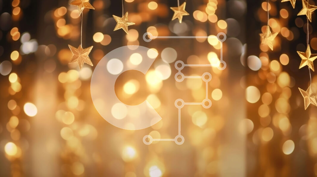 Intra Συλλεκτικό Ξύλινο Παζλ Plywood  4mm - Χρυσό έναστρο φόντο με φώτα Bokeh Σε Ξύλινο Κουτί - Διαστάσεις Puzzle: 10x10 cm – 25 κομμάτια