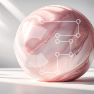 Intra Συλλεκτικό Ξύλινο Παζλ Plywood  4mm - Κομψή ροζ μαρμάρινη μπάλα σε μια καθαρή λευκή επιφάνεια Σε Ξύλινο Κουτί - Διαστάσεις: 10x10 cm – 25 κομμάτια - Image 1