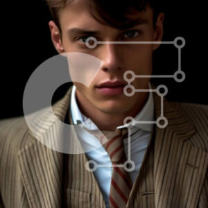 Intra Συλλεκτικό Ξύλινο Παζλ Plywood  4mm - Επαγγελματικό επαγγελματικό ένδυμα - Άνδρας με ριγέ κοστούμι και γραβάτα Σε Ξύλινο Κουτί - Διαστάσεις Puzzle: 10x10 cm – 25 κομμάτια