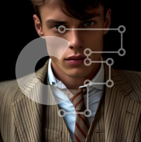 Intra Συλλεκτικό Ξύλινο Παζλ Plywood  4mm - Επαγγελματικό επαγγελματικό ένδυμα - Άνδρας με ριγέ κοστούμι και γραβάτα Σε Ξύλινο Κουτί - Διαστάσεις Puzzle: 10x10 cm – 25 κομμάτια - Image 1