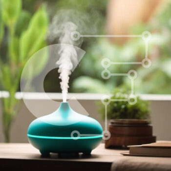 Intra Συλλεκτικό Ξύλινο Παζλ Plywood  4mm - Μπλε Υγραντήρας με Steam και Book Σε Ξύλινο Κουτί - Διαστάσεις Puzzle: 10x10 cm – 25 κομμάτια - Image 1