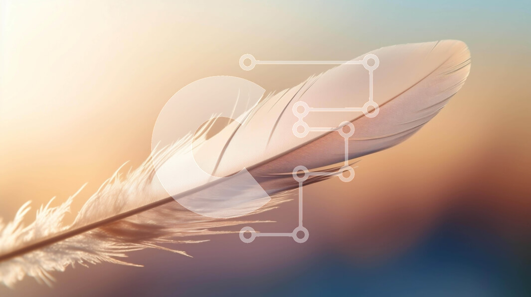 Intra Συλλεκτικό Ξύλινο Παζλ Plywood  4mm - Λευκό φτερό σε αφηρημένο φόντο Σε Ξύλινο Κουτί - Διαστάσεις Puzzle: 10x10 cm – 25 κομμάτια