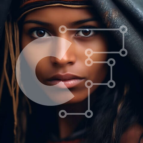 Intra Συλλεκτικό Ξύλινο Παζλ Plywood 4mm - Όμορφη εικόνα μιας γαλήνιας Αφρικανής με παραδοσιακά ρούχα και κόμμωση Σε Ξύλινο Κουτί - Διαστάσεις Puzzle: 10x10 cm – 25 κομμάτια - Image 1