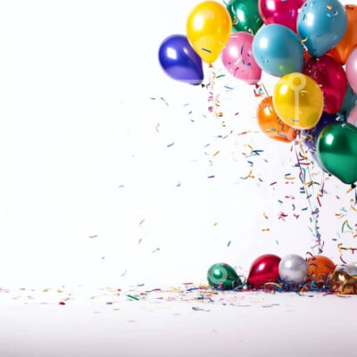 Intra Συλλεκτικό Ξύλινο Παζλ Plywood  4mm - Διασκεδαστικά και εορταστικά μπαλόνια με κομφετί σε λευκό φόντο Σε Ξύλινο Κουτί - Διαστάσεις Puzzle: 10x10 cm – 25 κομμάτια - Image 1