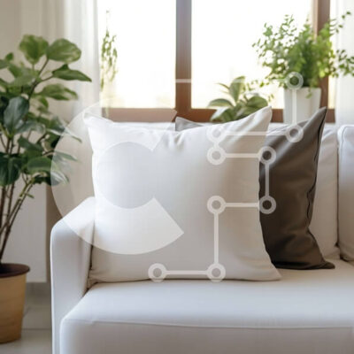 Intra Συλλεκτικό Ξύλινο Παζλ Plywood 4mm - Λευκός καναπές με μαξιλάρια μπροστά από το παράθυρο Σε Ξύλινο Κουτί - Διαστάσεις Puzzle: 10x10 cm – 25 κομμάτια - Image 1