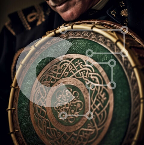 Intra Συλλεκτικό Ξύλινο Παζλ Plywood  4mm - Κοντινό πλάνο περίπλοκο Celtic Drum Σε Ξύλινο Κουτί - Διαστάσεις Puzzle: 10x10 cm – 25 κομμάτια - Image 1