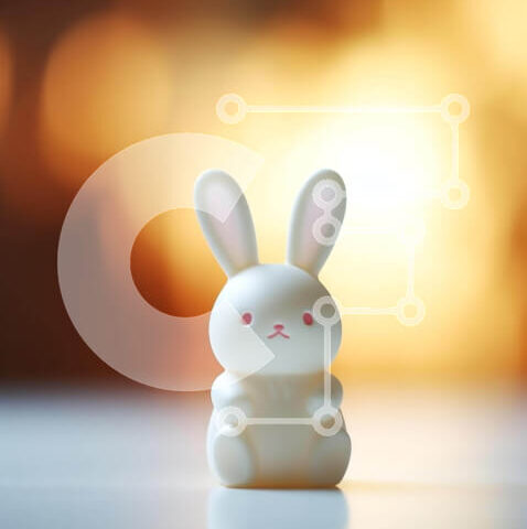 Intra Συλλεκτικό Ξύλινο Παζλ Plywood 4mm - Μικρό λευκό παιχνίδι λαγουδάκι στο τραπέζι Σε Ξύλινο Κουτί - Διαστάσεις: 10x10 cm – 25 κομμάτια - Image 1