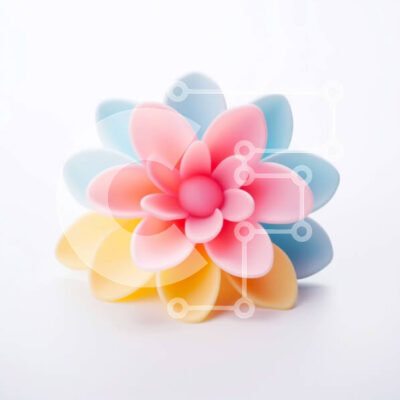 Intra Συλλεκτικό Ξύλινο Παζλ Plywood  4mm - Πολύχρωμο λουλούδι σε λευκή επιφάνεια Σε Ξύλινο Κουτί - Διαστάσεις: 10x10 cm – 25 κομμάτια - Image 1