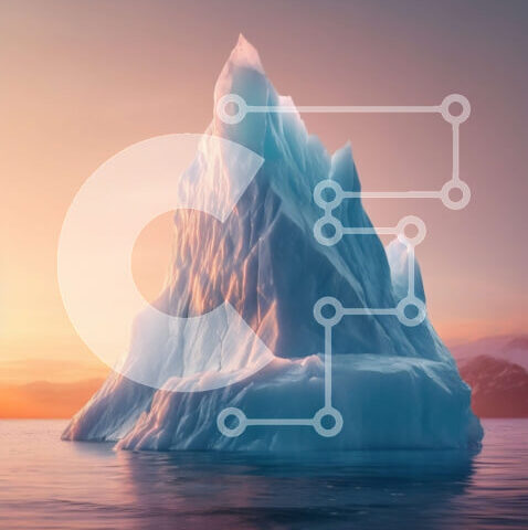 Intra Συλλεκτικό Ξύλινο Παζλ Plywood 4mm - Εκπληκτική εικόνα ενός παγόβουνου που επιπλέει στον ωκεανό στο ηλιοβασίλεμα Σε Ξύλινο Κουτί - Διαστάσεις: 10x10 cm – 25 κομμάτια - Image 1