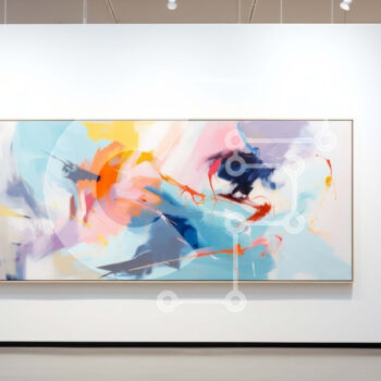 Intra Συλλεκτικό Ξύλινο Παζλ Plywood  4mm - Γκαλερί μοντέρνας τέχνης με αφηρημένες ζωγραφιές σε μπλε, πορτοκαλί και κίτρινο χρώμα Σε Ξύλινο Κουτί - Διαστάσεις Puzzle: 10x10 cm – 25 κομμάτια - Image 1