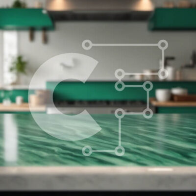 Intra Συλλεκτικό Ξύλινο Παζλ Plywood 4mm - Πράσινο Μαρμάρινο Πάγκο Κουζίνας με Λευκά Ντουλάπια Σε Ξύλινο Κουτί - Διαστάσεις Puzzle: 10x10 cm – 25 κομμάτια - Image 1