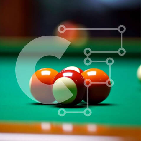 Intra Συλλεκτικό Ξύλινο Παζλ Plywood 4mm - Ομάδα μπάλες πισίνας σε ένα πράσινο τραπέζι φωτογραφία Σε Ξύλινο Κουτί - Διαστάσεις Puzzle: 10x10 cm – 25 κομμάτια - Image 1